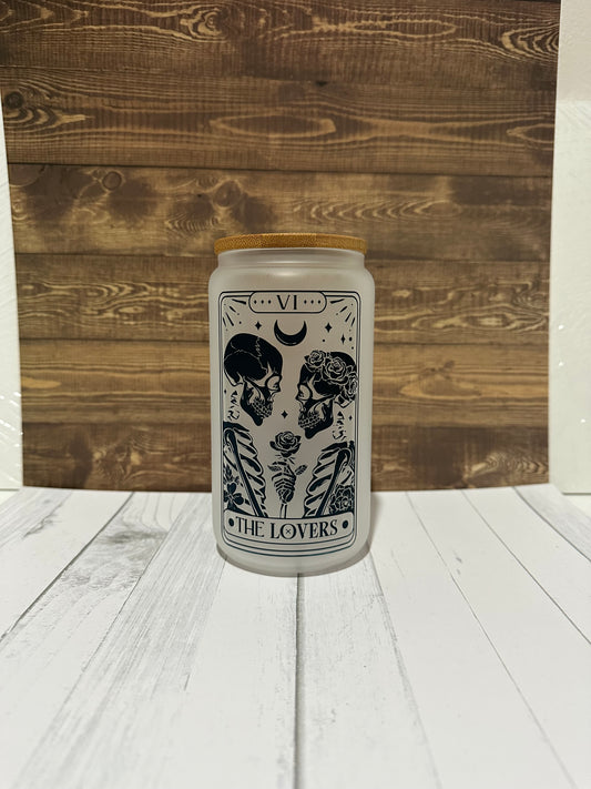 16 Oz. The Lovers | Glass Can Cup | Tarot Cup